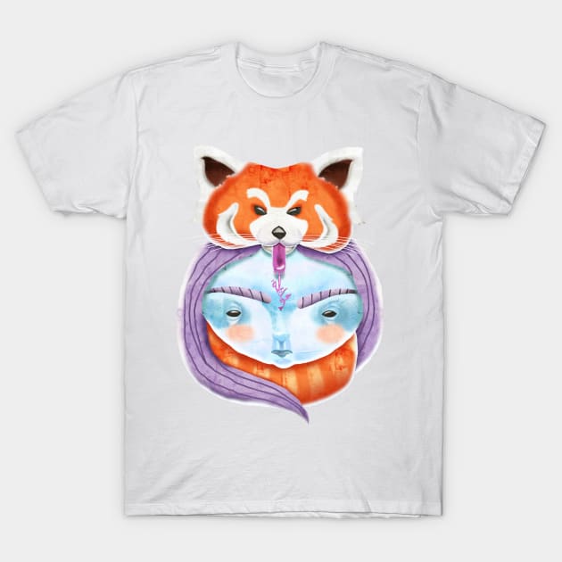 Huriyah & Red Panda T-Shirt T-Shirt by kreasimalam